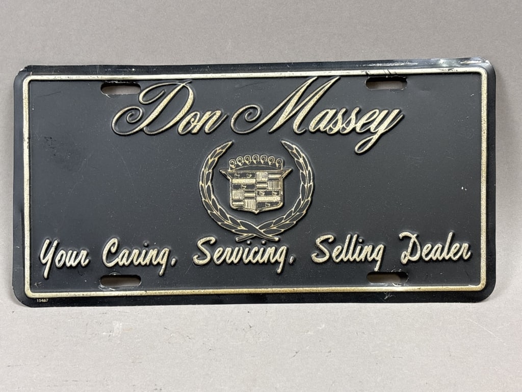 Cadillac Don Massey Metal Embossed License Plate: See all photos as a better idea of condition.