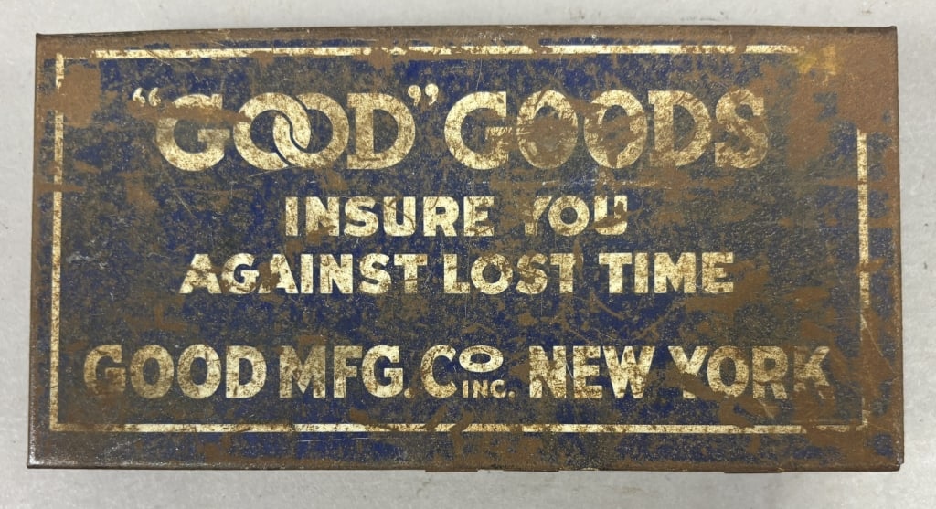 "Good" Goods Asbestos Graphited Washer Metal Tin: Please make sure you view all photos and ask any questions you may have! Great original collectible item. This is day 1 of our 2 day one owner auction event. Thanks and have a great day! Holler &