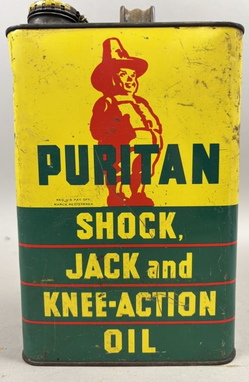 Puritan Shock Jack Knee Oil 1 Gallon Can Graphics: Empty - great graphics overall - see all photos.