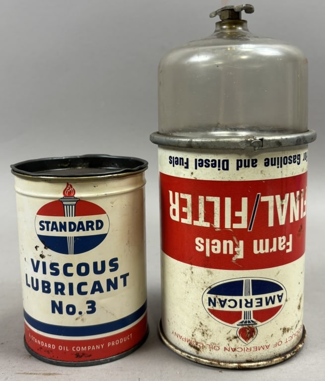 Pair Standard American No 3 Grease & Final Filter: Great original pair of standard and american cans.