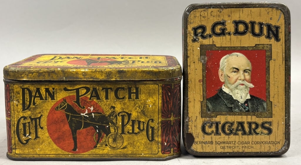 Dan Patch Cut Plug & R.G. Dun Cigars Tin Detroit: See all photos!