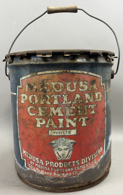 Medusa Portland Cement Paint White Cleveland 5 Gal: Incredible graphics. Lots of rust & wear.