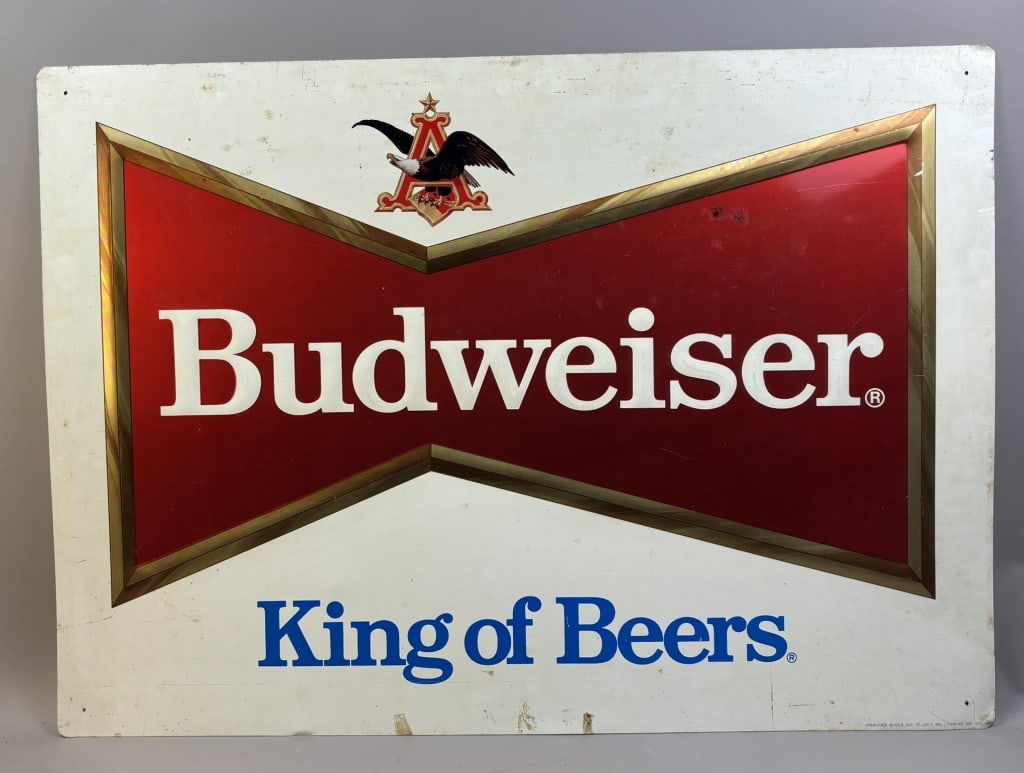 Budweiser King Beers SST Tin Embossed Bowtie Sign (1 of 13)
