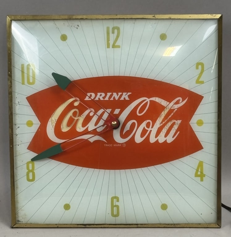 Original Coca Cola Pam Lighted Fishtail Clock - 2