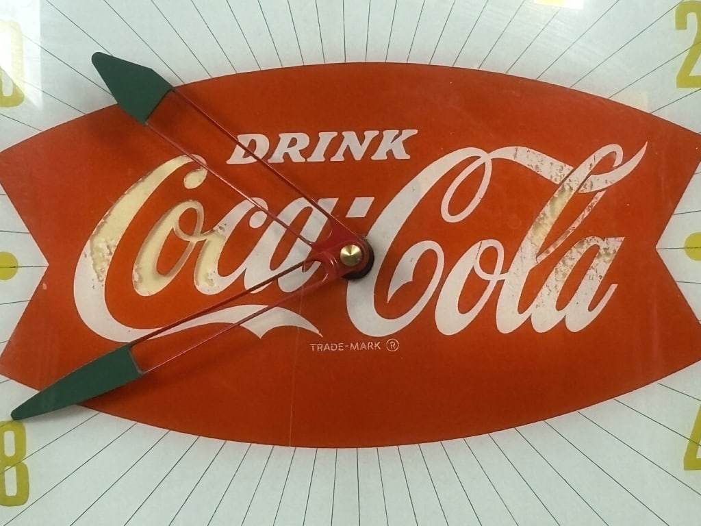 Original Coca Cola Pam Lighted Fishtail Clock - 3