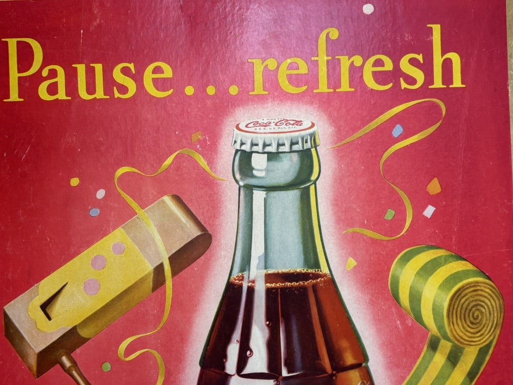 Pause Refresh Drink Coca Cola '49 Cardboard Poster - 6