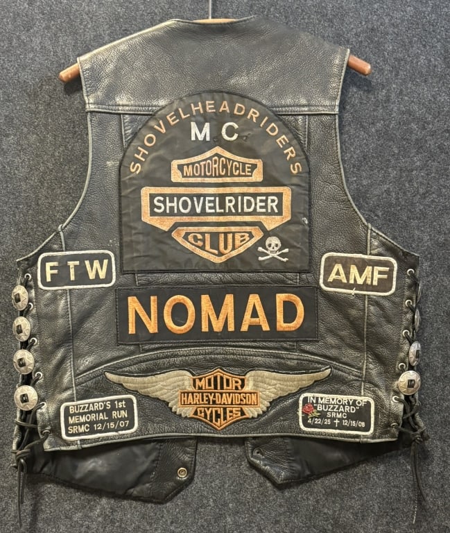 Nomad Shovelhead Rider Leather Motorcycle Vest (1 of 20)