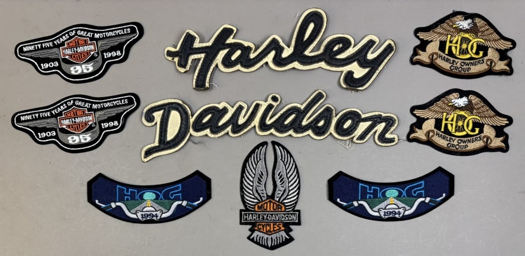 Lot 9 Original Harley Davidson Leather Sew Patches (1 of 15)