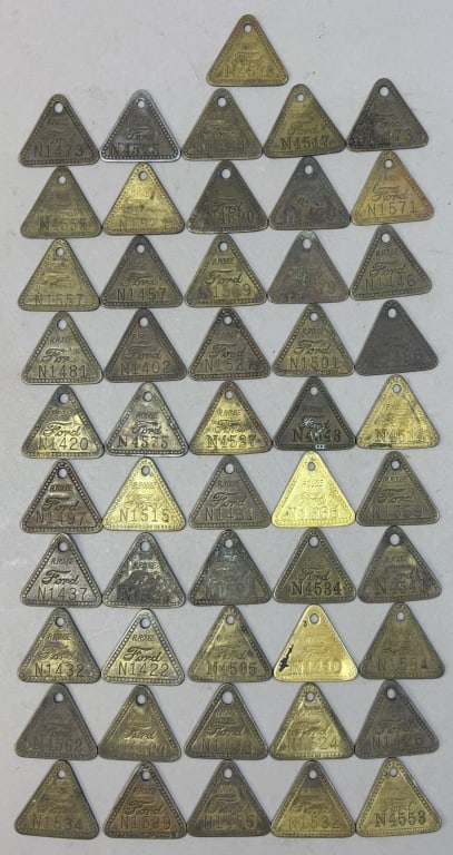 Lot 51 Ford Rouge River Brass 30s Tool Check Tags: See all photos.