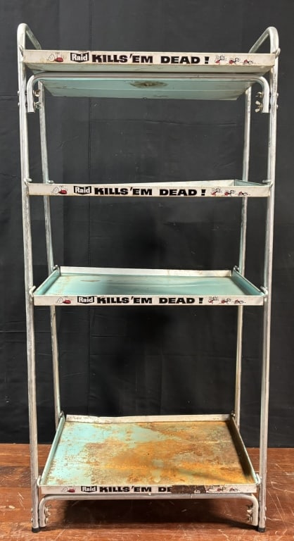 Raid KILLS EM DEAD 60s 4 Tier Metal Store Display (1 of 15)