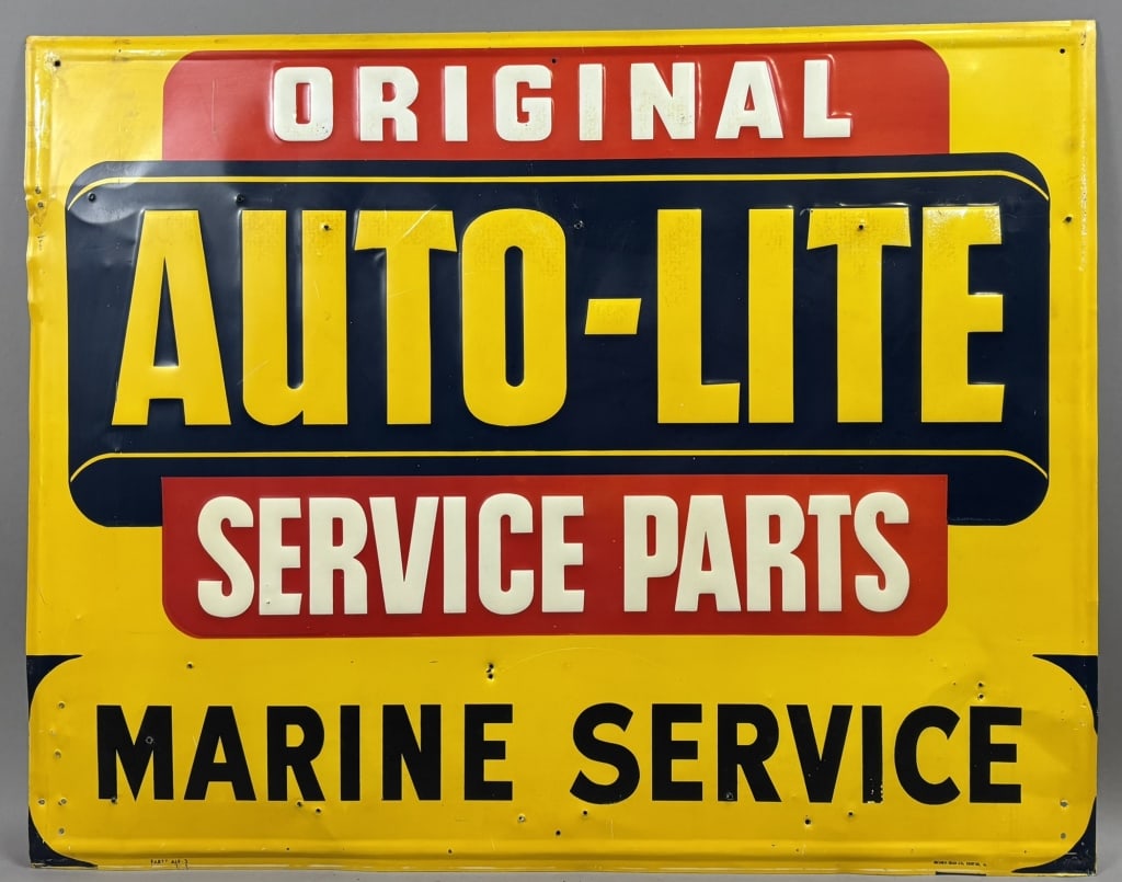 Original Auto-Lite Service Parts Marine SST Sign: 29.75" x 23.5"