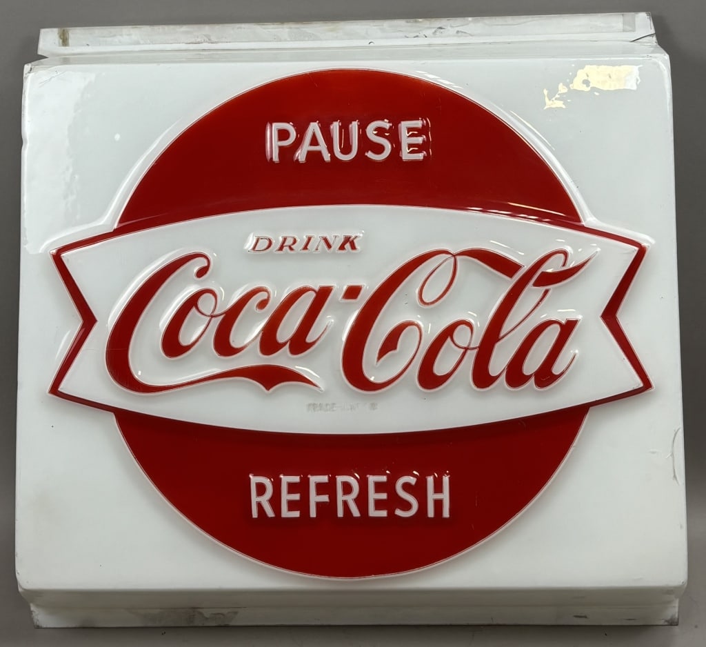 Refresh Drink Coca Cola Fishtail Plastic Sign (1 of 12)