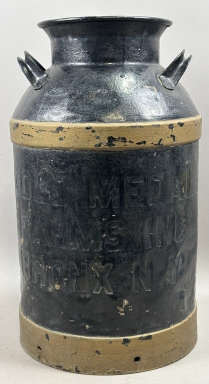 Gold Medal Farms Bronx NY Embossed Milk Can: See all photos