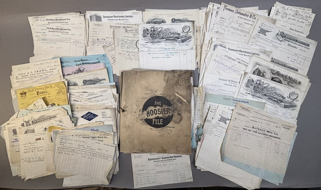 1900s Ledger Hoosier File Full Hundreds Receipts (1 of 20)