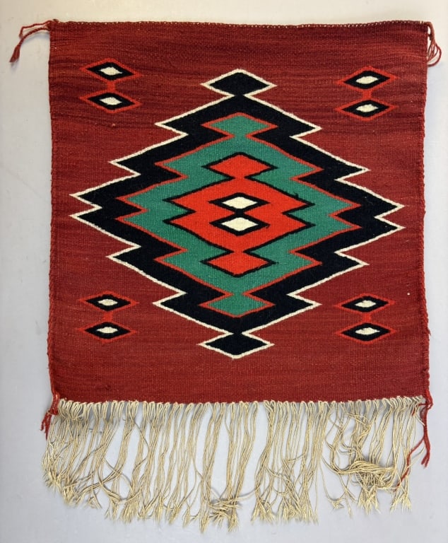Antique Germantown Navajo Childs Saddle Blanket (1 of 10)