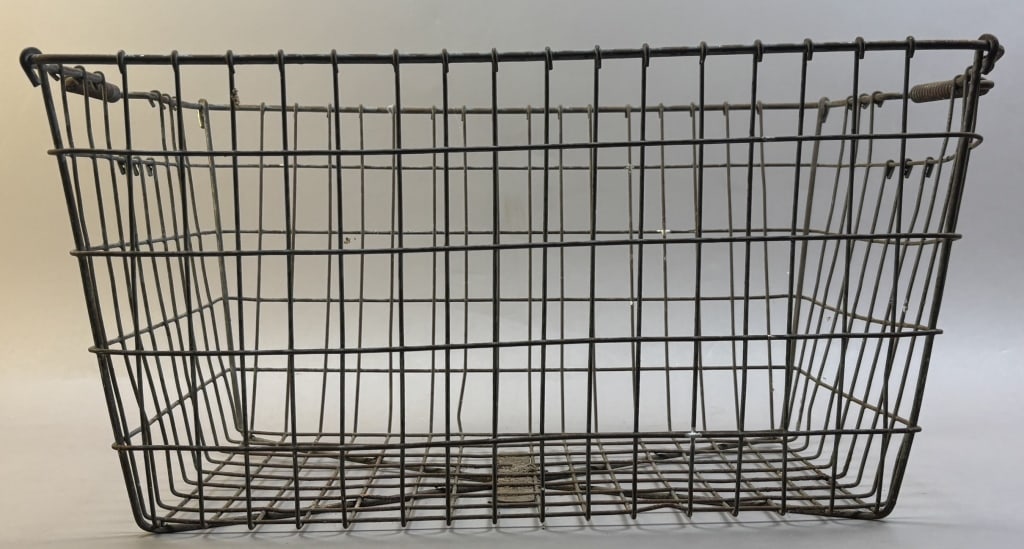 Antique American Pair General Store Wire Baskets - 13