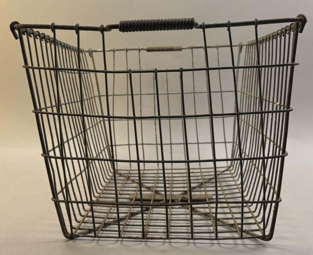 Antique American Pair General Store Wire Baskets - 14