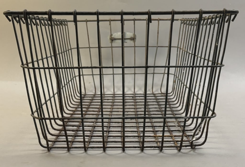 Antique American Pair General Store Wire Baskets - 5