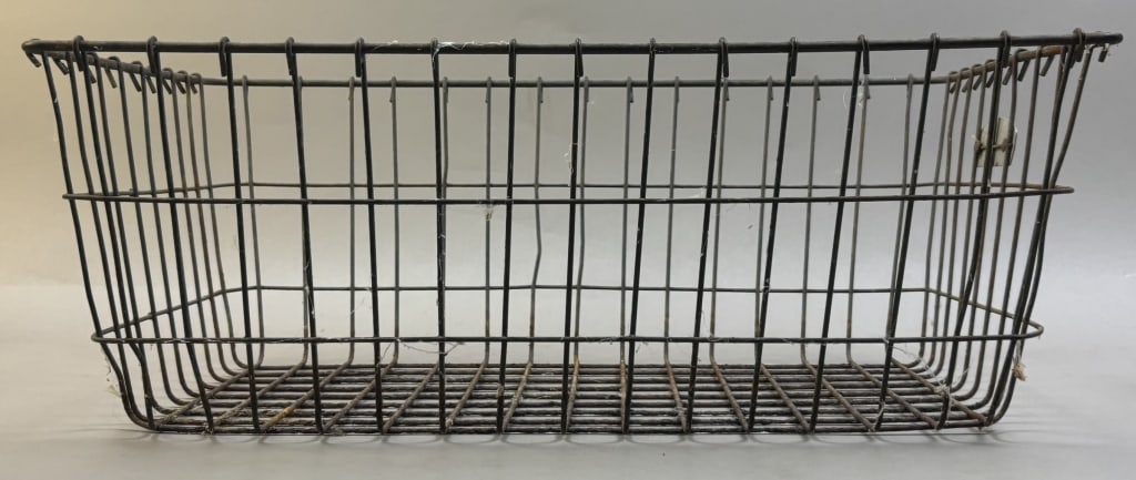Antique American Pair General Store Wire Baskets - 6