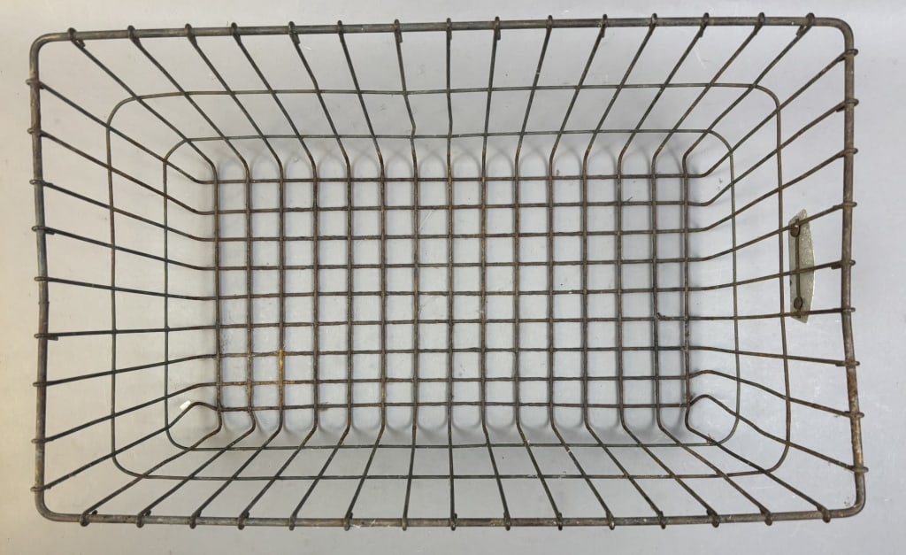 Antique American Pair General Store Wire Baskets - 7
