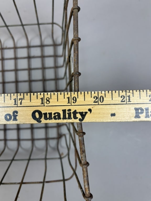 Antique American Pair General Store Wire Baskets - 8