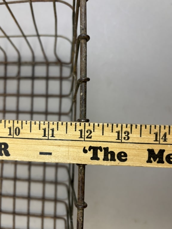 Antique American Pair General Store Wire Baskets - 9