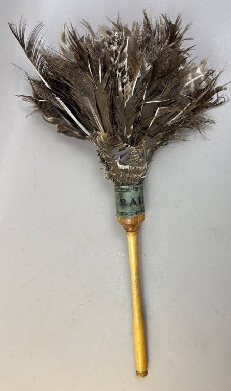 Antique 24" Railway Original Early Feather Duster: Great original feather duster.