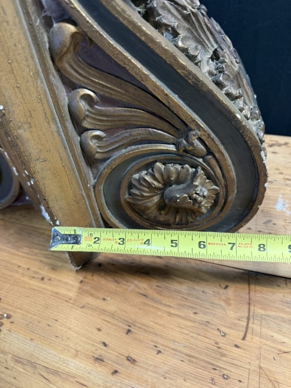 Antique Pair Original Victorian Plaster Corbels - 10