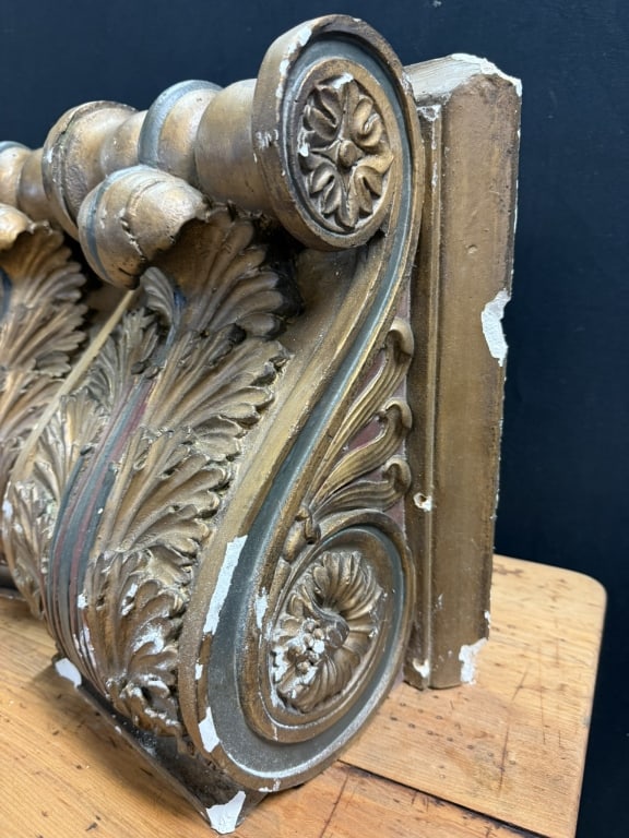 Antique Pair Original Victorian Plaster Corbels - 4