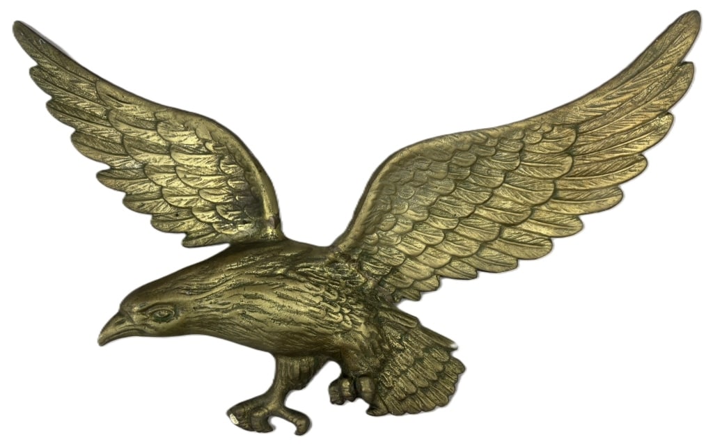 Antique Solid Brass Original 18" Eagle Plaque: Great original solid brass eagle plaque.