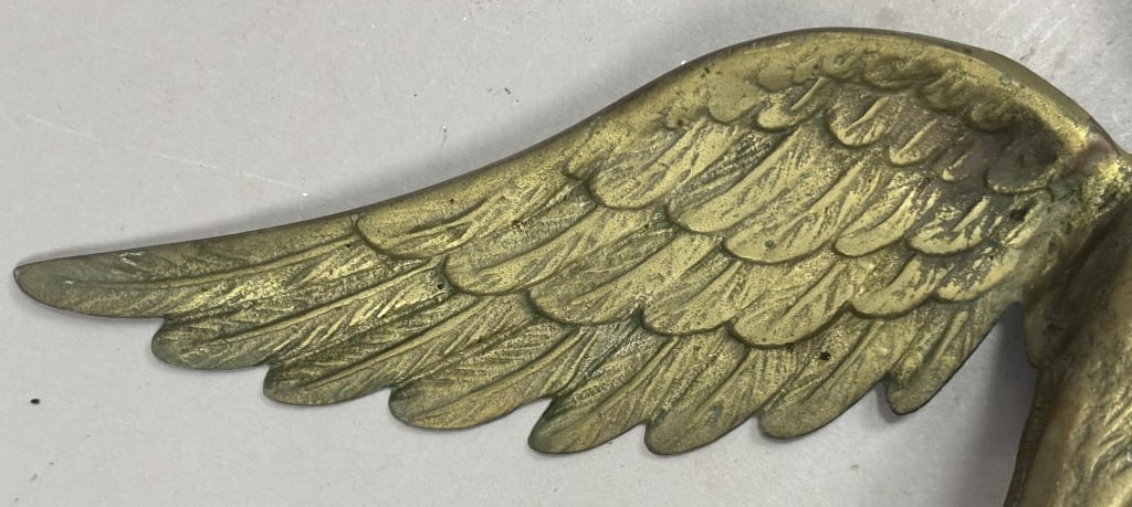 Antique Solid Brass Original 18" Eagle Plaque - 5