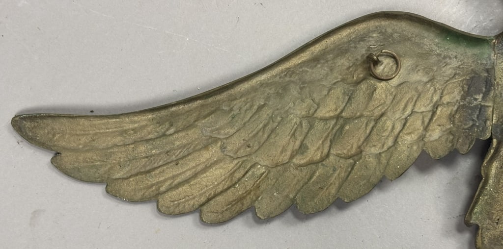 Antique Solid Brass Original 18" Eagle Plaque - 8