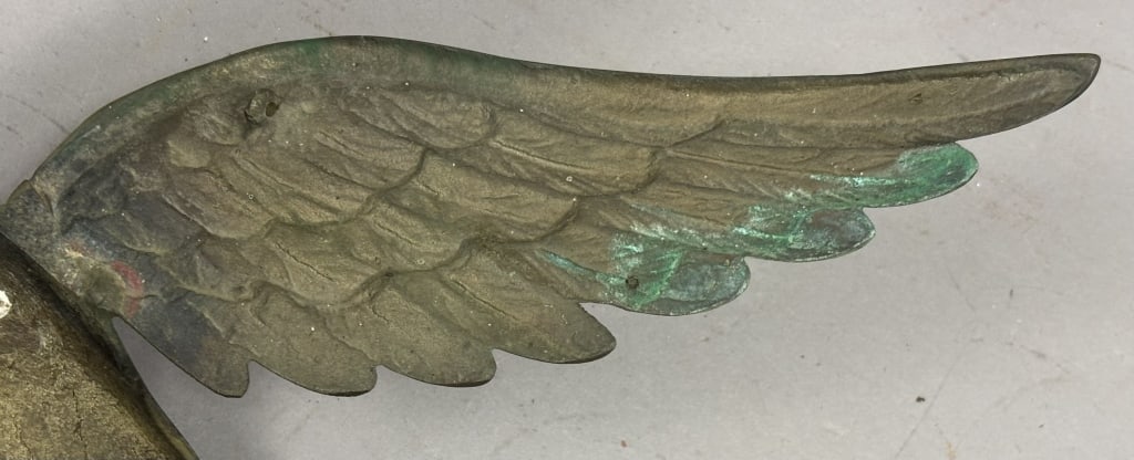 Antique Solid Brass Original 18" Eagle Plaque - 9