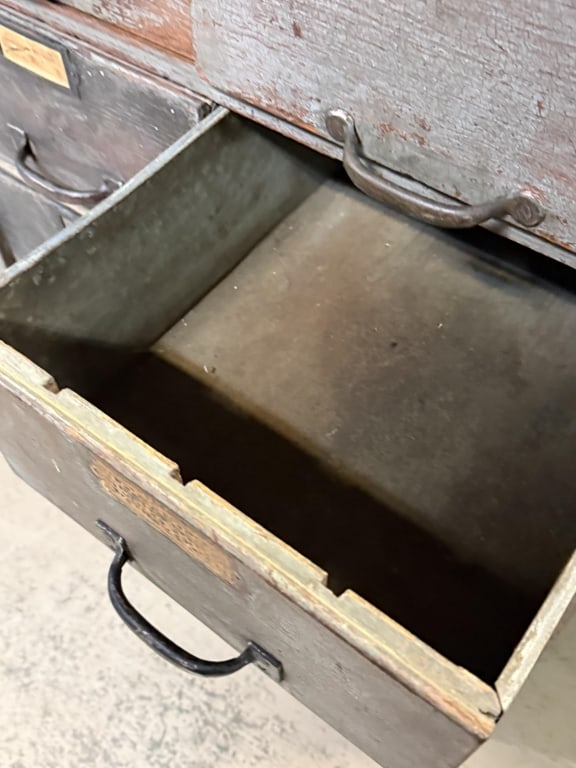 16 Drawer Galvanized Heller Hardware Cabinet - 12