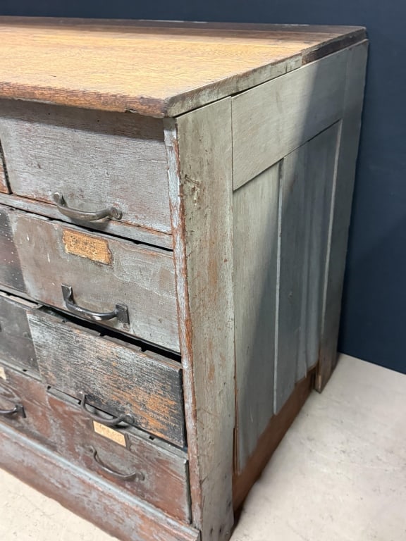 16 Drawer Galvanized Heller Hardware Cabinet - 6