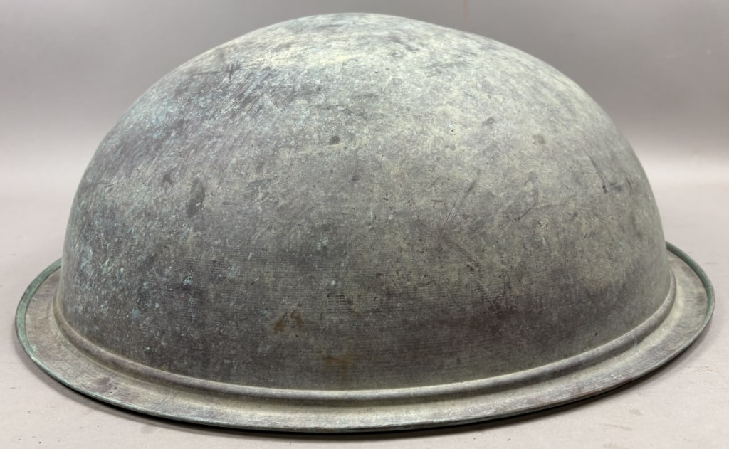 Antique 22" Solid Copper 19th Century Bowl - 7
