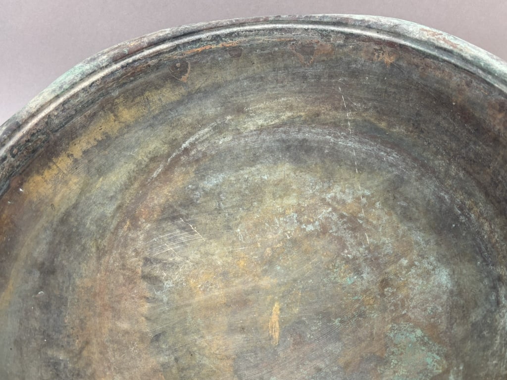 Antique 22" Solid Copper 19th Century Bowl - 9