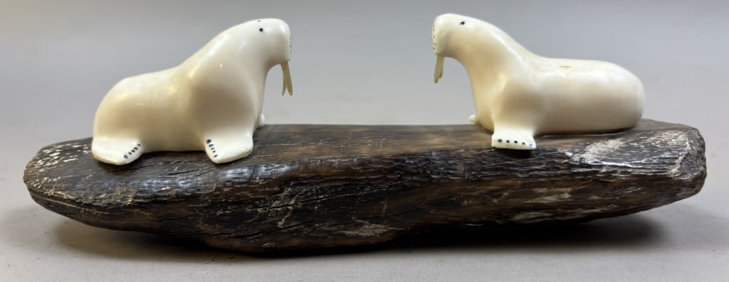 Walrus Tooth Carving: Please make sure you view all photos and ask any questions you may have! Great original collectible item. This is day 1 of our 2 day one owner auction event. Thanks and have a great day! Holler & Hamm