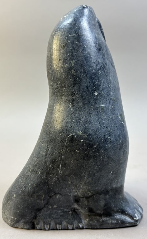 Inuit Soapstone Walrus Carving - 4