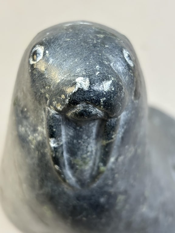 Inuit Soapstone Walrus Carving - 5