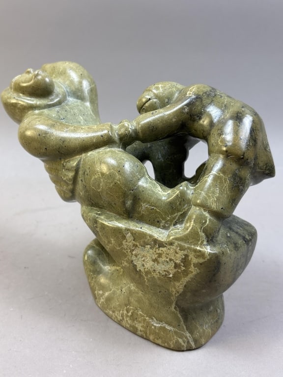 Inuit Soapstone Indigenous Adult & Child Carving: Please make sure you view all photos and ask any questions you may have! Great original collectible item. This is day 1 of our 2 day one owner auction event. Thanks and have a great day! Holler &