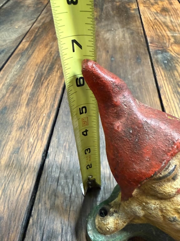 Antique Solid Cast Iron Gnome Doorstop - 8