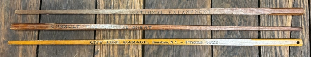 3 Antique City Line Garage Spanish War Yardsticks (1 of 8)