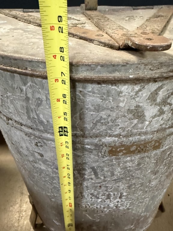 Antique Fire Proof Galvanized Garbage Can - 4