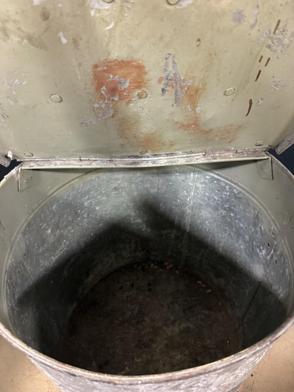 Antique Fire Proof Galvanized Garbage Can - 6