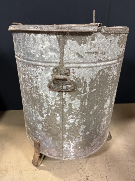 Antique Fire Proof Galvanized Garbage Can - 7