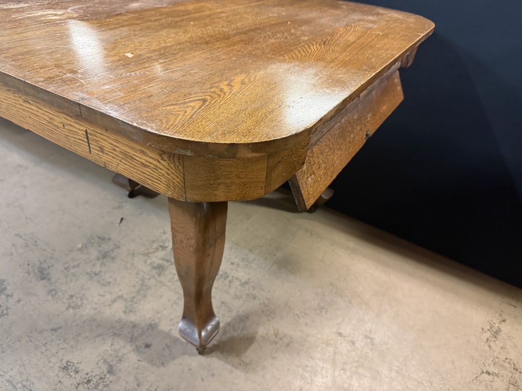 Antique Robbins Style Oak Dining Room Table - 2
