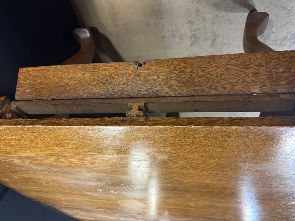 Antique Robbins Style Oak Dining Room Table - 4