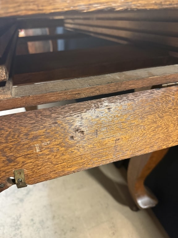 Antique Robbins Style Oak Dining Room Table - 5