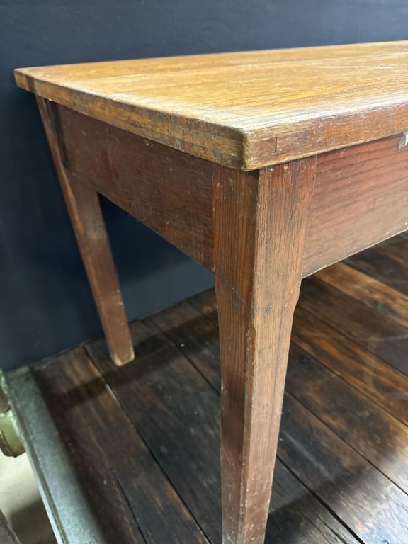 Antique Solid Oak 1920s School House Table - 2
